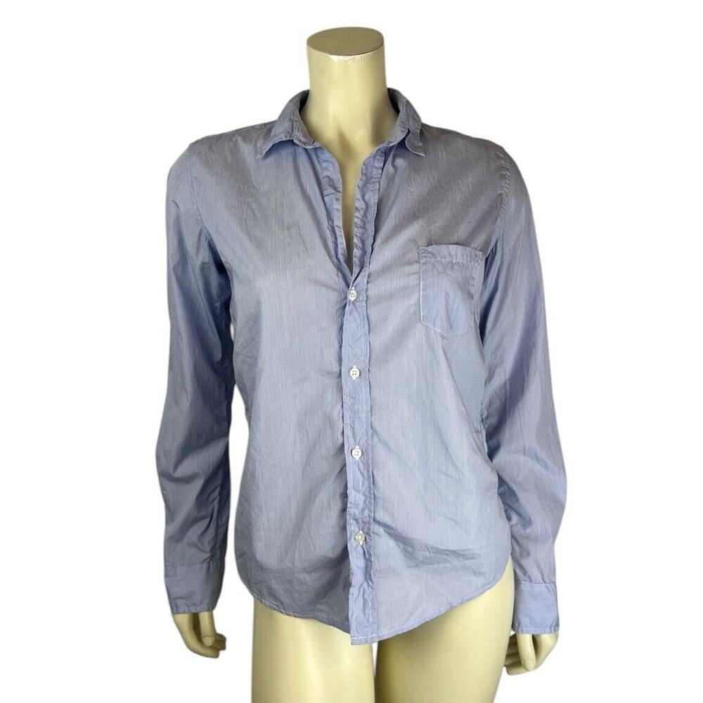 Frank & Eileen Long Sleeve Stripe Barry Shirt Size Small Blue White Button Up
